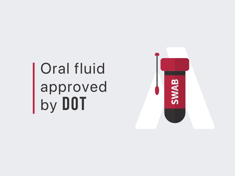 Oral Fluid Testing approved by DOT depicting oral swab