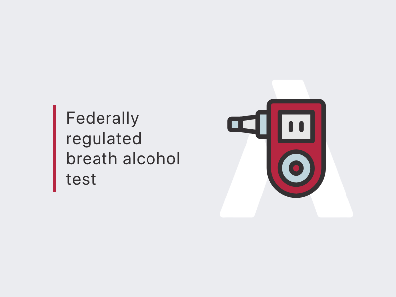 BREATH ALCOHOL Test DOT depicting breathalyzer